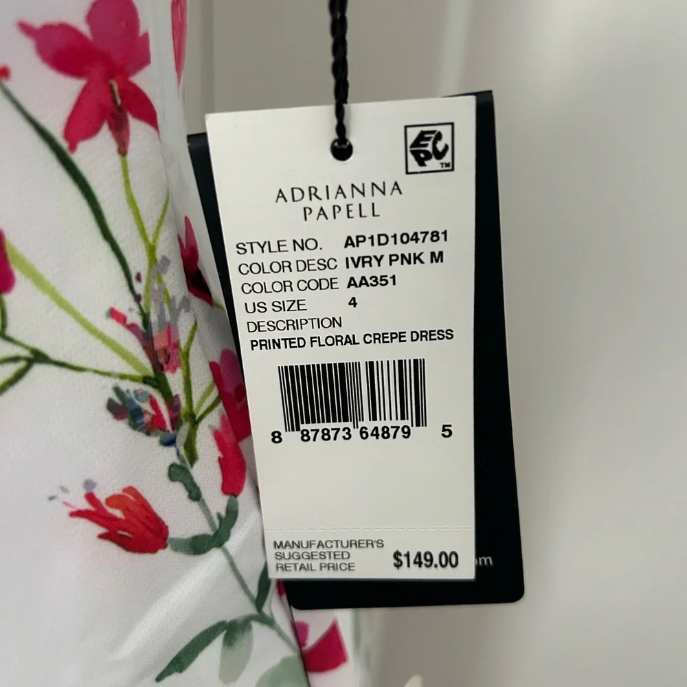 Adrianna Papell floral dress, size 4 - Picture 2 of 5
